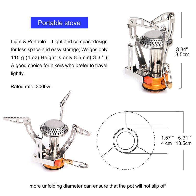 Camping One-piece Gas Stove Heater Tourist Burner Foldable Outdoor Picnic Kitchen Equipment Supplies Survival Furnace