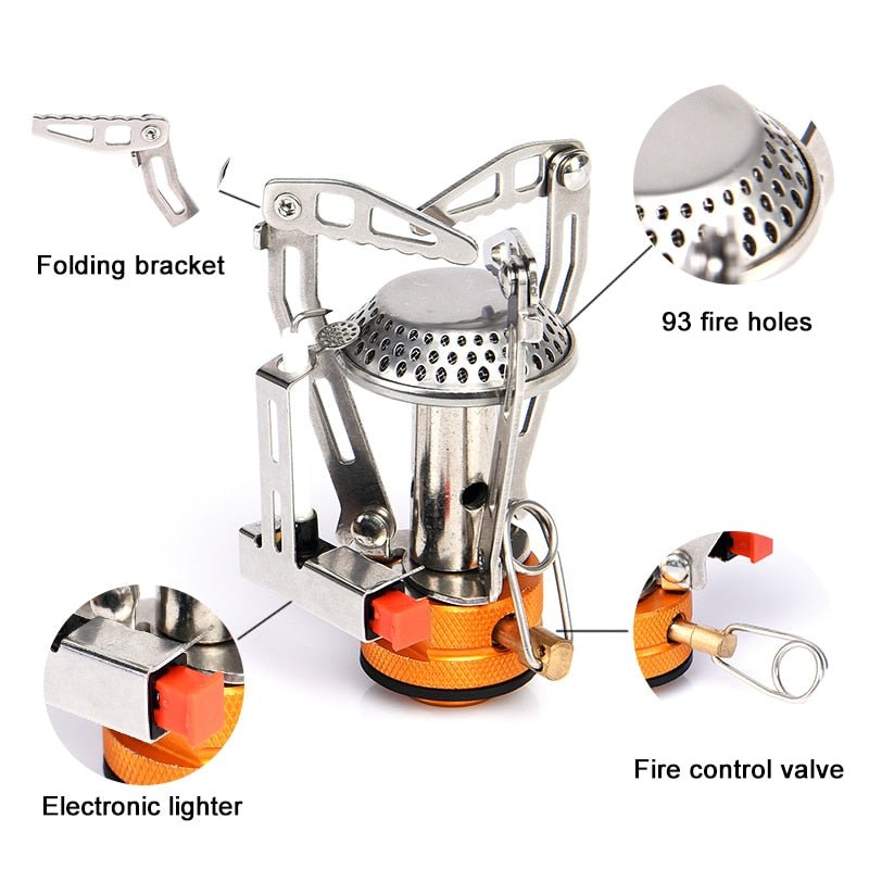 Camping One-piece Gas Stove Heater Tourist Burner Foldable Outdoor Picnic Kitchen Equipment Supplies Survival Furnace