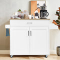 NNECW Portable Kitchen Island with Lockable Rubber Casters for Kitchen