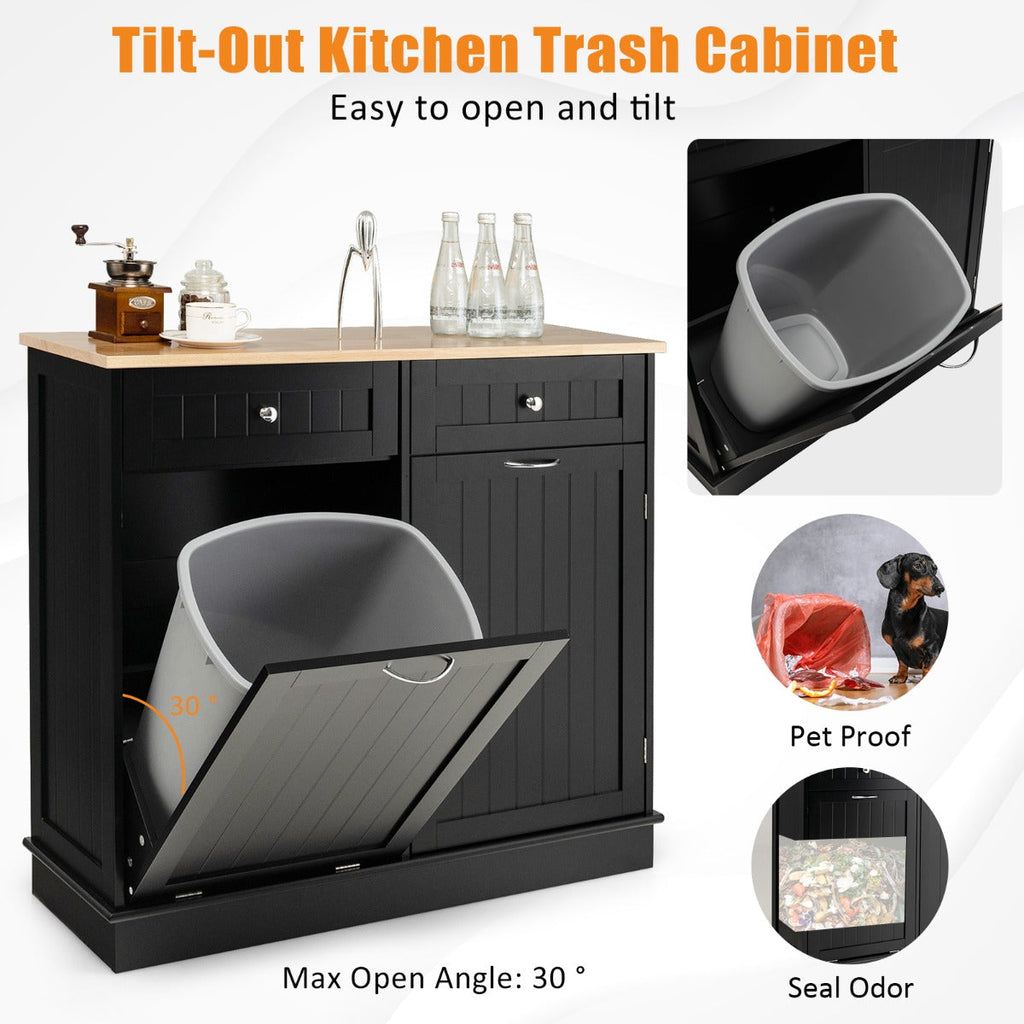 NNECW Kitchen Trash Can with Adjustable Shelf for Kitchen